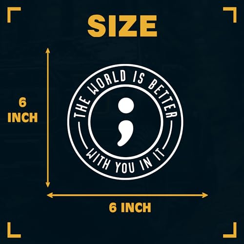 Image of The World Is Better With You In It Car Decal Introverted, Autistic Sticker for Car Window Bumper Truck Mental Health Positive Decals Vinyl Waterproof 6 Inches Car Accessories Stickers Gift for Mom Dad