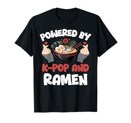 Ramen japonés Retro KPOP Alimentado por K-Pop y Ramen K Pop Camiseta