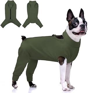 KOESON Dog Recovery Suit Hind Leg, Recovery Sleeve for Female Male Dogs, Pet Leg Sleeve to Stop Licking, Pet Rear Leg Wound Cover, Dog Spay Onesie for Wound Heal Care