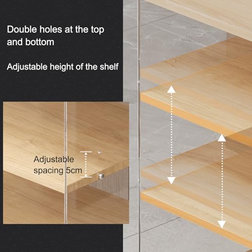 Meuble de rangement multimédia noir à 3 niveaux avec étagères réglables pour salon - 5