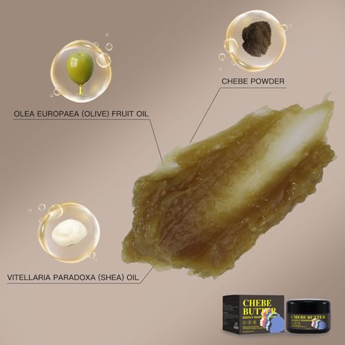 Chebe Hair Butter,Organic Hair Growth Products Made With Chebe Powder, Olive Oil, Shea Butter,Promote Hair Thickness,Moisturising Vegan Hair Butter for All Hair Types - Image 2