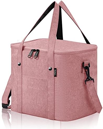 Insulated Cooler Bag, Portable Thermal Bag, 13L Large Capacity Picnic Bag Leak-Proof Waterproof Suit for Adult Kids Work and Travel (Pink)
