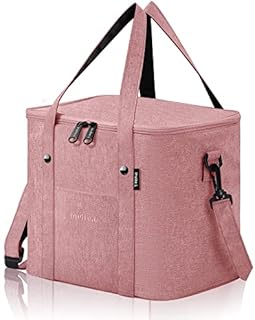 Insulated Cooler Bag, Portable Thermal Bag, 13L Large Capacity Picnic Bag Leak-Proof Waterproof Suit for Adult Kids Work and Travel (Pink)