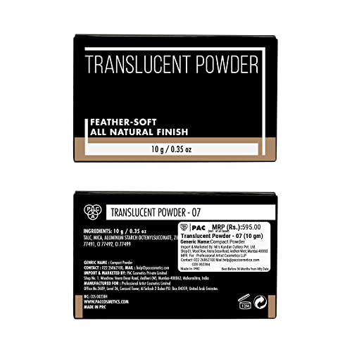 Image of PAC Translucent Powder 07 - Controls Shine, Prevents Flashbacks, Lightweight Setting Powder
