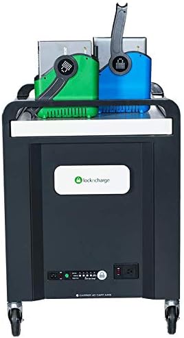 ഫ്രണ്ട് view of the LocknCharge Carrier 40 Cart, highlighting the charging status indicators and power inlet