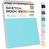 Soucolor 9' x 12' Spiral Bound Blank Sketch Notebook Journal Book- 1-Pack 100 Sheets Acid-Free 68lb/100gsm Paper, Art Sketchbook for Painting, Doodling, Journaling, Kids, Students, Adults, Beginners