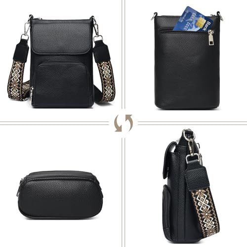 Eslcorri Small Crossbody Bags for Women Leather Cell Phone Purse Multi Pocket Wallet Shoulder Handbag with Card Slots 6