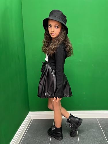 Image of Arshiner Girls Open Front Bolero Shrug Kids Long Sleeve Cropped Elegant Cardigan Knit Sweater
