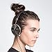 Frends Taylor Wired Headphones Over Ear, Women’s Fashion Headphones, Hi-Fi Sound, 3 Button mic and Remote, Black Leather Headband, Hand Polished Gunmetal Cap