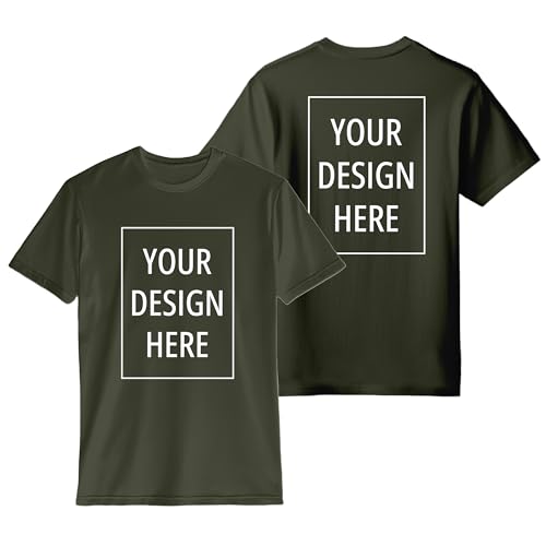 Image of Peppyzone Customised T Shirt for Men & Women | Cotton Unisex Personalised Photo & Text Printed Customized Tshirt | Custom Printing T-Shirt with Name, Logo, & Design