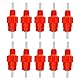 Livestocktool 10 Stück Wachtel-Huhn Trinkwasser Nippel Rote Stahlkugeltrinker Verwendung für Geflügel-Trinkbecher (Kunststoff-Edelstahl, rot)