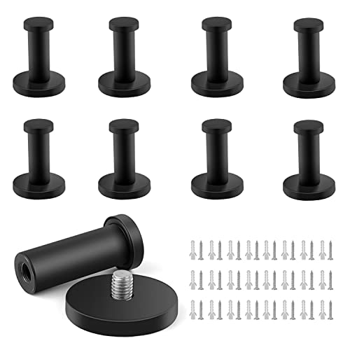 WJUAN Kleiderhaken Schwarz Mattlack, 8 Stück 53 mm Rund Garderobenhaken,...