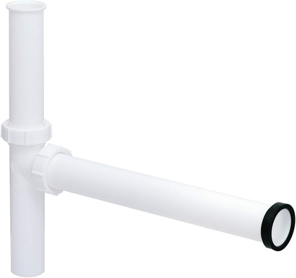 EZ-FLO 1-1/2 Inch x 16 Inch End Outlet Waste Disposer Kit for Tubular Drain Applications, Black Polypropylene, 35322