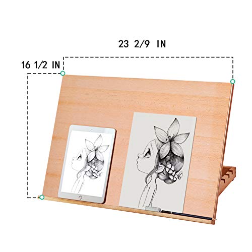 image for Falling in Art Large 5-Position Wood Drafting Table Easel Drawing and 