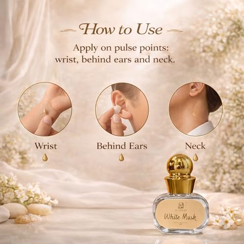 Image of White Musk Attar for Men & Women | Arabic & French Blend | White Floral, Fresh Accord, Musk, Fragrance Notes | Long-Lasting Non-Alcoholic Roll-On Attar | Ideal Gift | 6ML