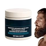 Fuuxtci Crema para barba para hombres, 100 g, crema para suavizar la barba, bálsamo calmante para el facial, para afeitar, ducha, viaje, peinado, uso...