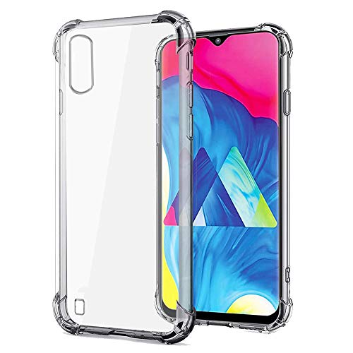REY - Funda Anti-Shock Gel Transparente para Samsung Galaxy A10, Ultra Fina 0,33mm, Esquinas Reforzadas, Silicona TPU de Alta Resistencia y...