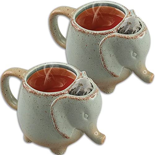 AVENTA Tee-Geschenkset Mit Elefanten-Tasse – 425 Ml, Holzständer & Girlande