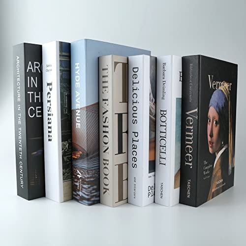 Ptshadow 7 Libros Decorativos para la decoración del hogar, la decoración de estanterías en Blanco y Negro enfatiza la decoración de la Biblioteca de Libros Apilados Dulces para el hogar - imagen 3