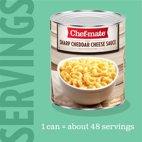 Image of Chef-mate Sharp Cheddar Cheese Sauce and Queso, Superbowl Party Supply, 6 lb 10 oz (# 10 Can Bulk)