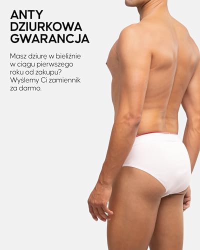 DANISH ENDURANCE Slipy Męskie Bawełniane Biały 3XL 6-Pack
