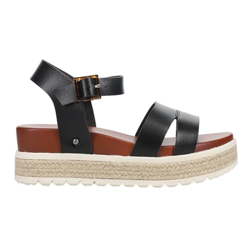 MIA Evana Women's Sandal, 9 B(M) US, Black