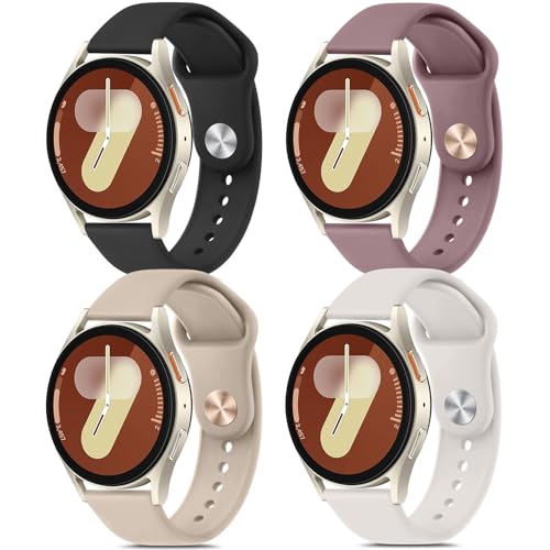Meliya 4 Pack Bands for Samsung Galaxy Watch 7/FE/6/5/4 Band 40mm 44mm, 20mm Soft Silicone Sport...
