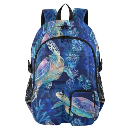 Mochila para laptop ergonómica de tortuga marina que protege tu espalda en la universidad