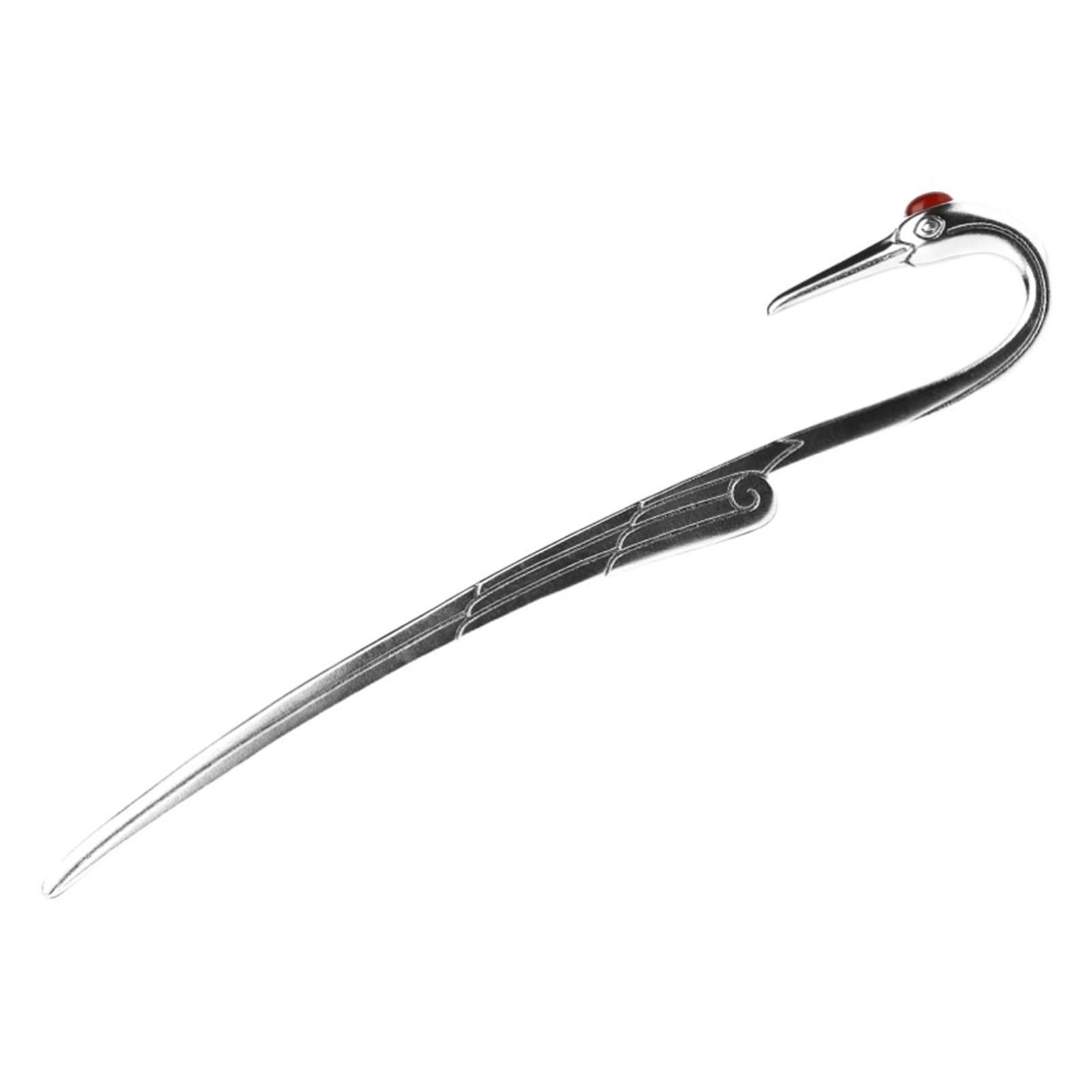 Lesezeichen Sterling Silber Achat Red Crowned Crane Bookmark for Geschäftsgeschenke for Lehrer und Freunde 13.6cm Buch Markierungen