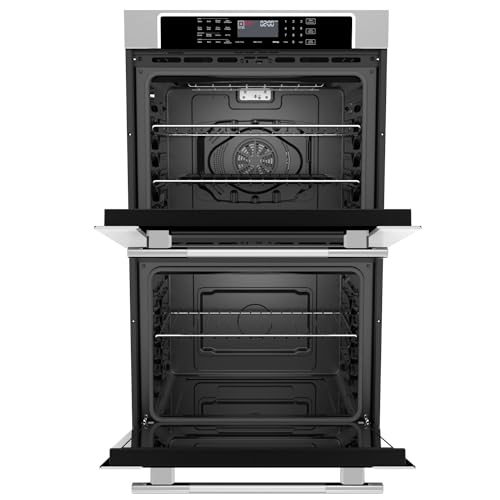 Image of Empava 30 inch 10.0 cu ft Double Electric Wall Oven, Convection & Air Fryer | 10 Cooking Functions, Convection Cooking Upper Oven, 5.0+5.0 cu ft Capacity, Touch Controls, Air Fry Basket Included