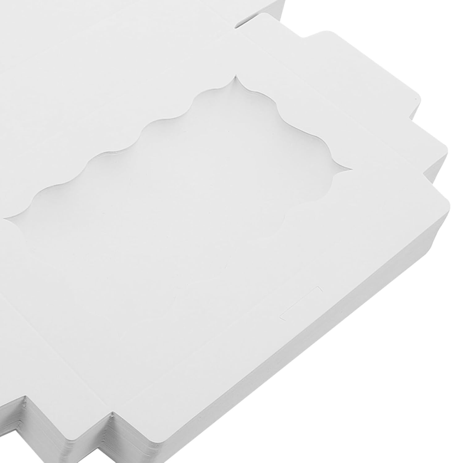 OFFIGAM 50pcs Rectangular Kraft Paper Candy and Macaron Boxes with White Lace Window, Small Bakery Dessert Packaging, Food-grade Cookie Boxes for Party Favors and Household Use