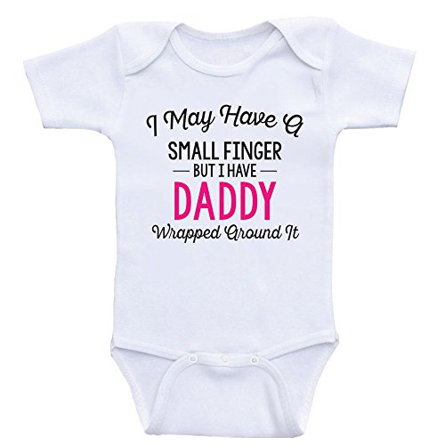 Image of Heart Co Designs Baby Girl Clothes - Daddy Wrapped Around My Finger - OnePiece Shirt Bodysuits