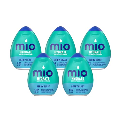 MiO Fit Water Enhancer - Berry Blast, makes 18 servings + Vitamins, 1.62 oz each, (Pack of 5)