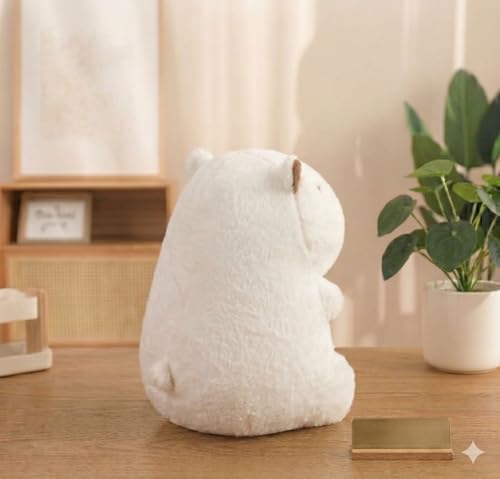 Image of White Capybara Soft Toy 25cm Cute Plushie | Kawaii Capybara Stuffed Animal Plush Doll | Aesthetic Room Decor & Cuddle Companion | Fluffy Toy Gift for Kids, Girls, Boys & Adults