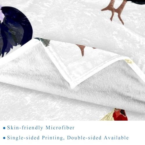 Couverture douce Crowing Rooster en microfibre polaire 150x130 cm pour lit et canapé - 3