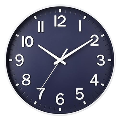 Image of HZDHCLH Wall Clocks Battery Operated,Wall Clock Navy Blue,10 inch Wall Clock Silent Non Ticking Modern 3D Numbers for Kitchen Bedroom Living Room Office Classroom Decor
