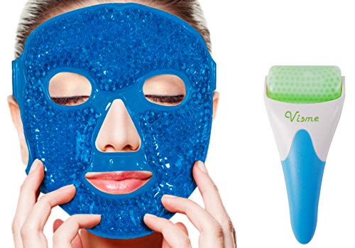 Face Ficial Jade Ice Roller – Gel Eye Mask Cold Reusable Therapy With