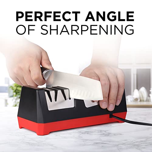 Mueller Professional Electric Knife Sharpener For Straight Knives Diamond Abrasives, Quickly Sharpening, Repair/Restore/Polish Blades #TOP5