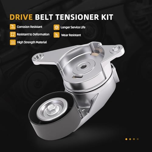 Image of Belt Tensioner Serpentine Belt Idler Pulley Kit for Cadillac SRX, for Chevy Equinox /Impala, for Captiva Sport, for 9-4X 2.8 /3.0 /3.6L 2010-2017#36110 38397 K060950