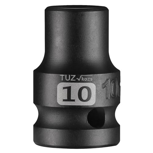 Image of 1 /2 Inch Drive 10mm Shallow Metric Impact Socket,CR-MO,6 Point Radius Corner Design,Square Chamfered Opening,Axle Nut Impact Grade Socket for Easy Removal