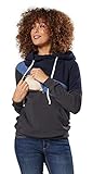 Schön und praktisch! Kapuzenpullover für Stillzeit entworfen mit Kängurutasche, Rollkragen, Farbblock Design und langen Ärmeln.