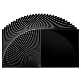 Huaxing Glossy Black Permanent Vinyl for Cricut, Adhesive Vinyl Sheets (30 Pack; 12” x 12”) Permanen