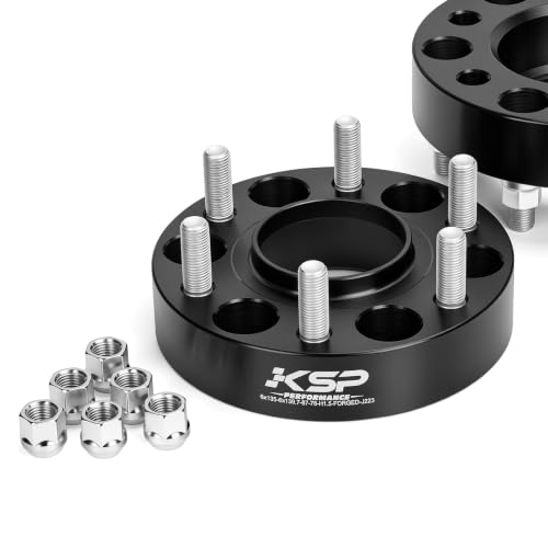 Image of KSP 6X135 to 6x5.5 Wheel Adapters, Change Bolt Pattern Conversation Spacer fit Silverado Ram Wheel Install on F150 Vehicle with 87.1mm Hub Bore, Front and back are widen by 3in (each 1.5 inch)14x1.5 Stud
