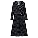 Produktbild HenShiXin Damen Feste Langärmelige Streifenanzug Kleid Karriere Leder (Color : Black, Size : M)