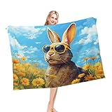 Tagesdecke Sonnenblumen Kaninchen Langlebige Kuscheldecke Weich Decke Für Sofa Büro Winter
