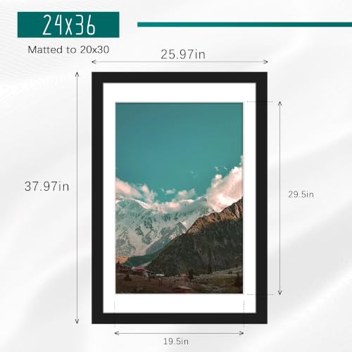 Image of Picrit 24x36 Black Poster Frame, Picture Frame for Wall, 3 Pack