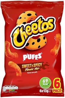 Cheetos Puffs Sweet and Spicy Flamin Hot Multipack Crisps 6x13g