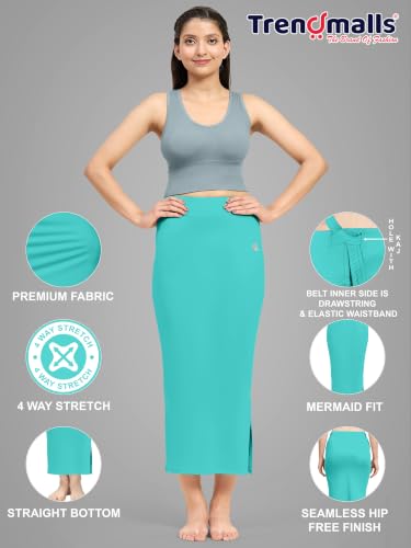 Image of TRENDMALLS Women's Polyester Spandex Stretchable Straight Saree Shapewear Petticoat for Women, Cotton Blended, Skirts for Women, Saree Shaper