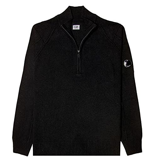 C.P. Company Lambswool 1/4 Zip Knitsweater Black-52 Cover