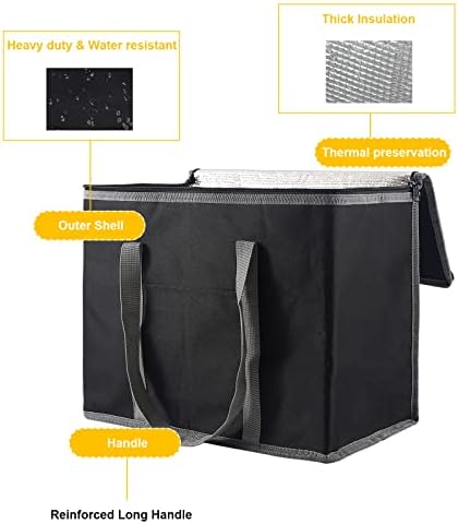 Soft Cool Bag, Cooler Bag Box, 30L Thermal Food Delivery Bag, Large Insulated Picnic Lunch Bag, Cool Box, Grocery Shopping Bags, Cooling Bag for Camping BBQ Shopping Fishing Family Outdoor Activities